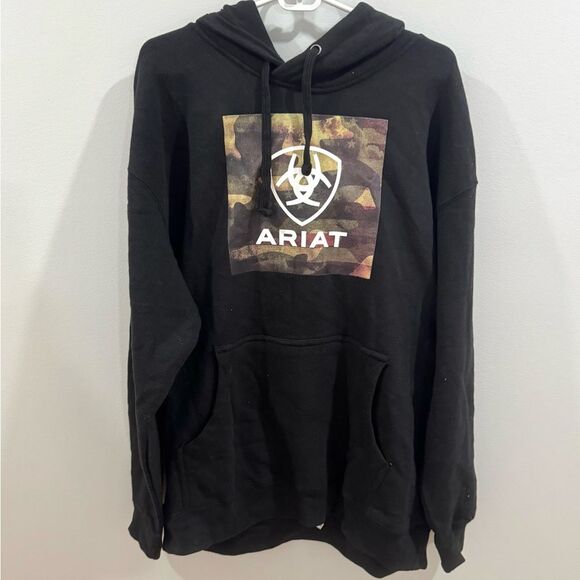 Ariat black camo block logo hoodie size XL NWT - Picture 3 of 7